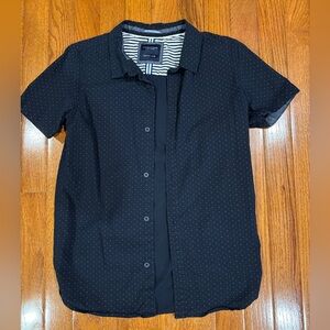 Navy blue Polka Dot Boys button down Shirt